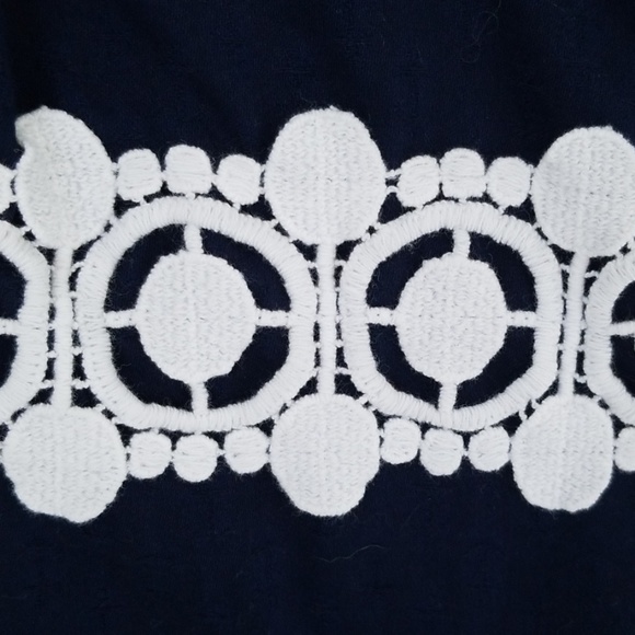 White/gold striped navy blue Lilly Pulitzer dress - Picture 3 of 6